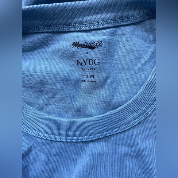 New Madewell NYBG Men Blue Design T Shirt Size Medium - Picture 8 of 11